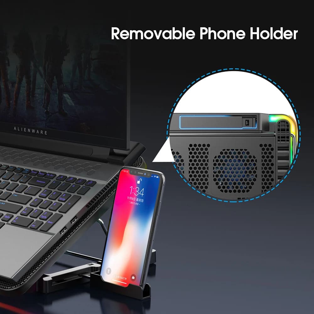 Adjustable Laptop Cooling Stand with 6 Fans