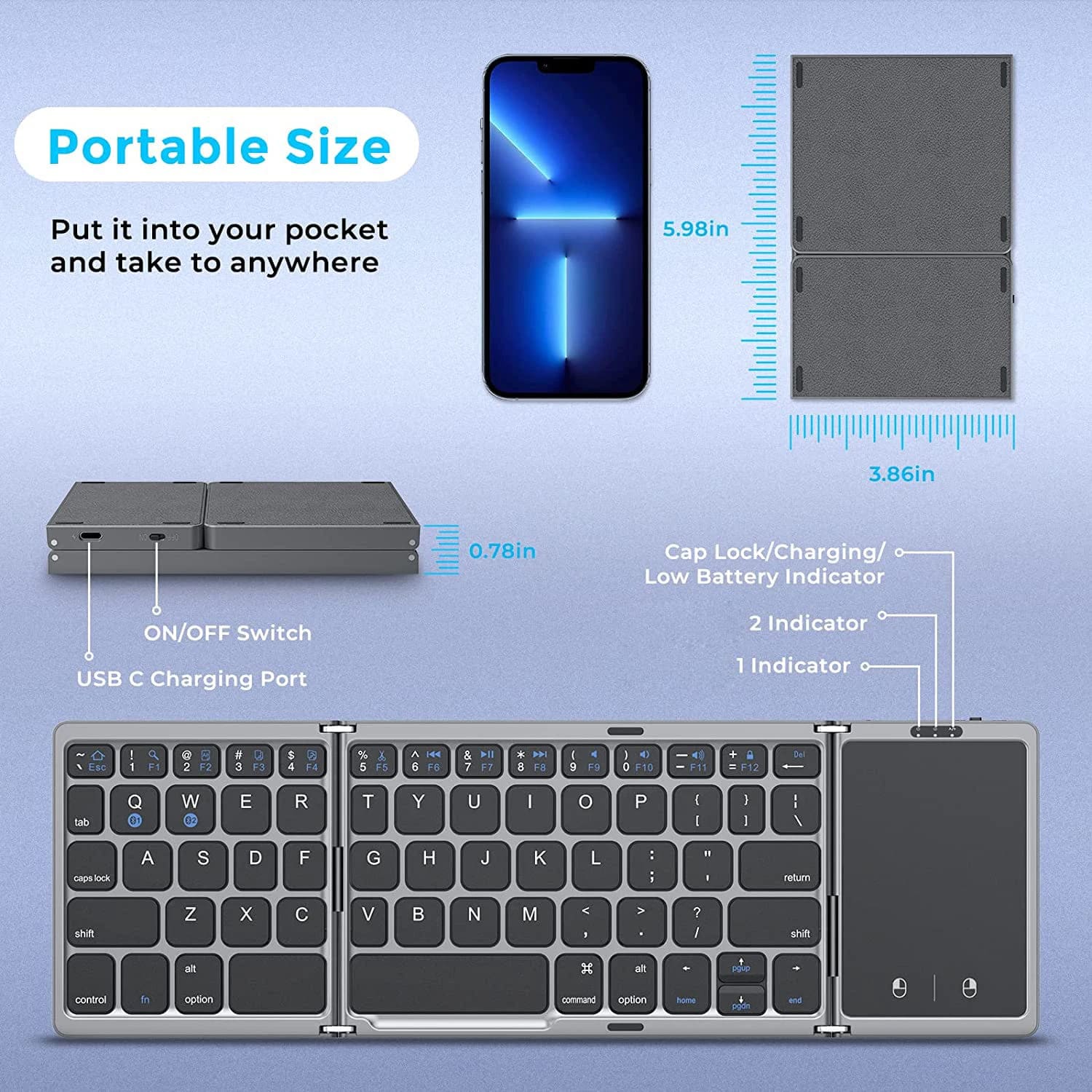 CloudKeys Foldable Keyboard