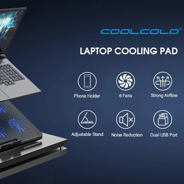Adjustable Laptop Cooling Stand with 6 Fans