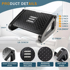 Ergonomic Foot Rest with Massage Rollers