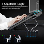 Adjustable Laptop Cooling Stand with 6 Fans