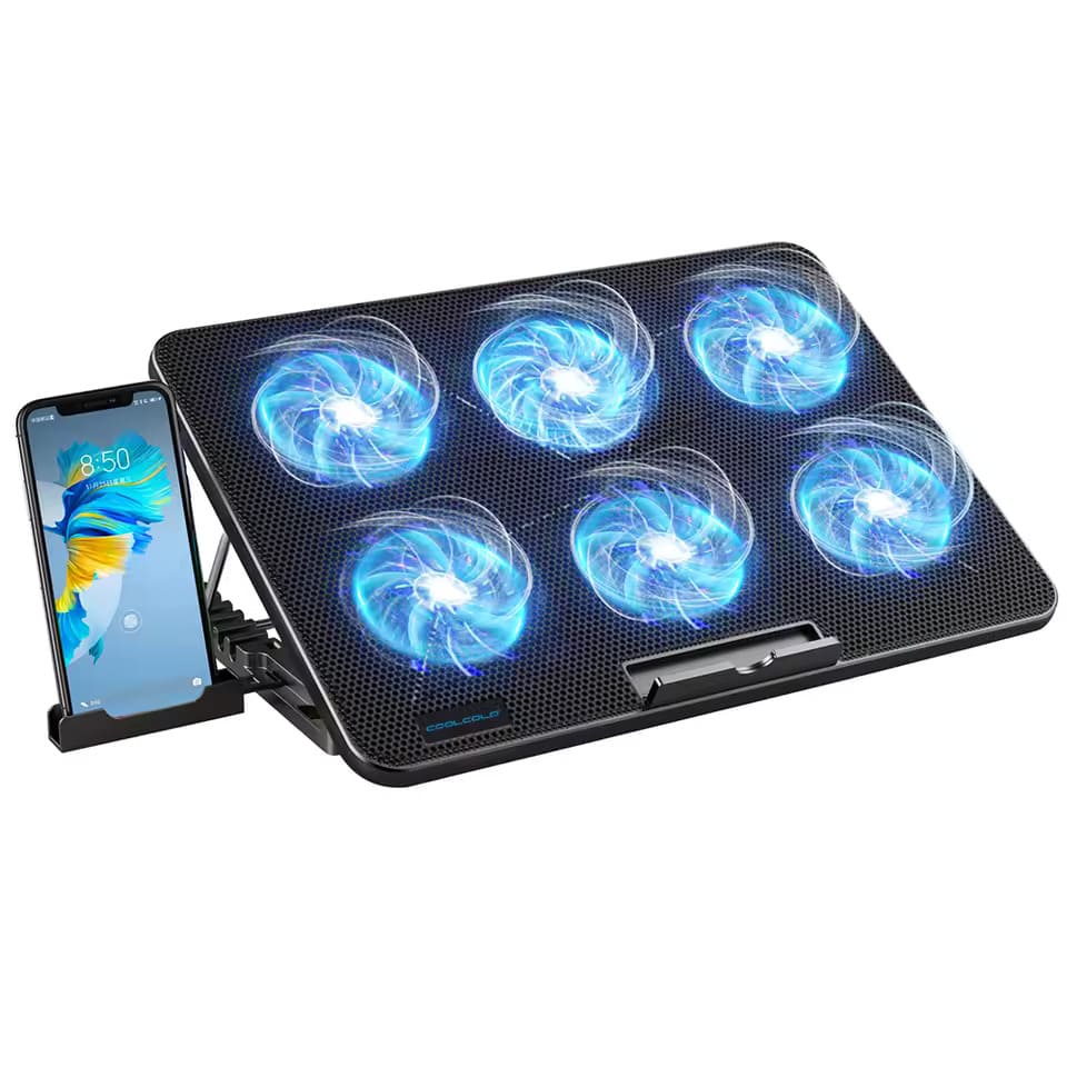 Adjustable Laptop Cooling Stand with 6 Fans