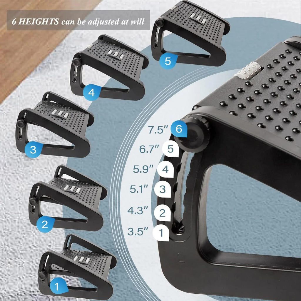 Ergonomic Foot Rest with Massage Rollers